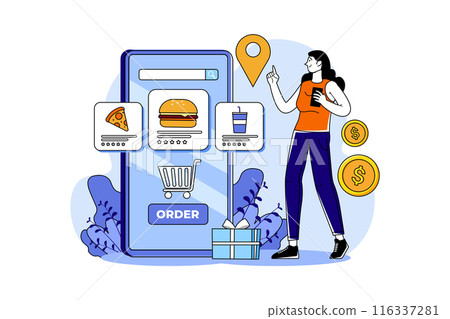 Shopping Online Illustration concept. Flat illustration isolated on white background Shopping Online Illustration concept. Flat illustration isolated on white background 116337281