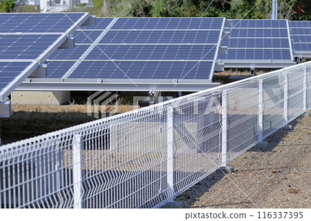 Fenced solar panel Fenced solar panel 116337395