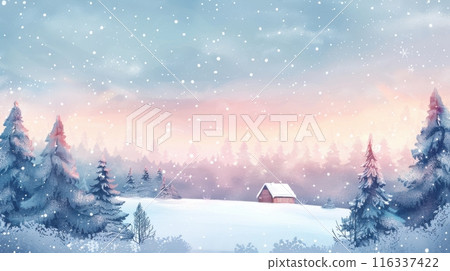 landscape with snowy mountains 116337422