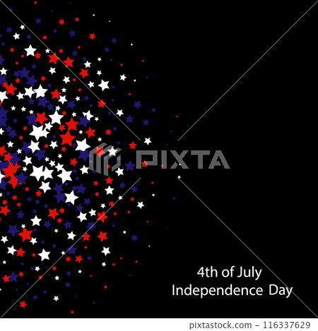 4th of July USA Independence Day. Star scattering. In the color of the USA flag. 116337629