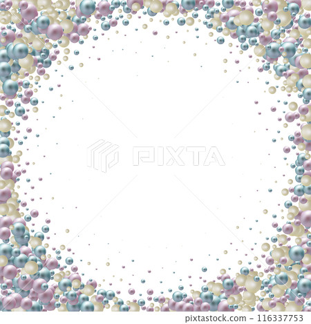 Frame made of colored pearl pearls. Festive background. eps 10 116337753