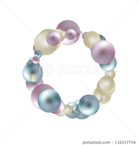 Colored glossy balls. Round photo frame. eps 10 Colored glossy balls. Round photo frame. eps 10 116337756