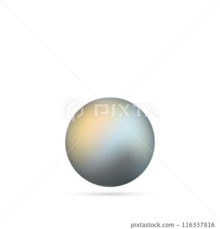 Vector illustration of single shiny natural white sea pearls with light effects isolated on transparent background. eps 10 116337816