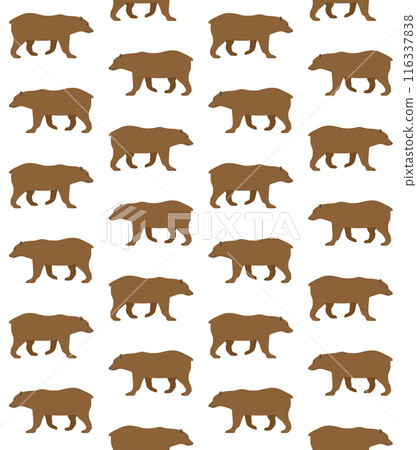 Vector seamless pattern of flat grizzly bear Vector seamless pattern of flat grizzly bear 116337838