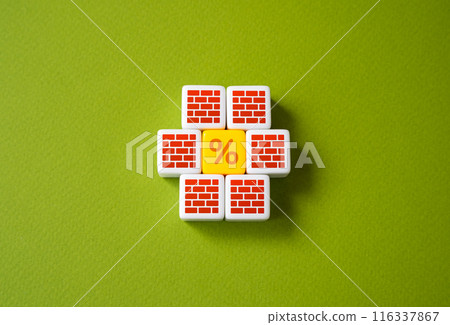 Interest surrounded by barriers. Freeze the growth of interest and debts. Containing inflation. The central bank key rate. Contain price increases. 116337867