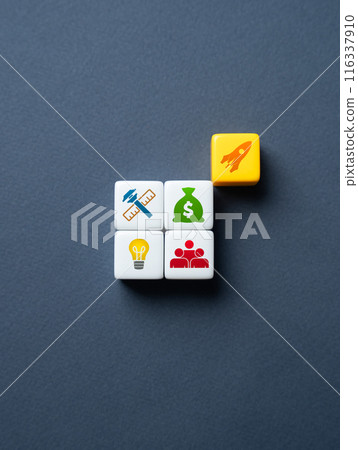 The recipe for a successful startup. Draw up a business plan, develop presentation materials, find a development team and funding for the project. 116337910