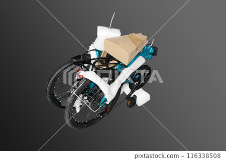 Folding bike in a package. Folding bike in a package. 116338508