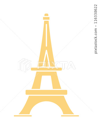 Simple and stylish Eiffel Tower silhouette icon - Image of Paris, France 116338622
