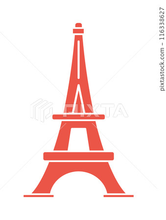 Simple and stylish Eiffel Tower silhouette icon - Image of Paris, France 116338627
