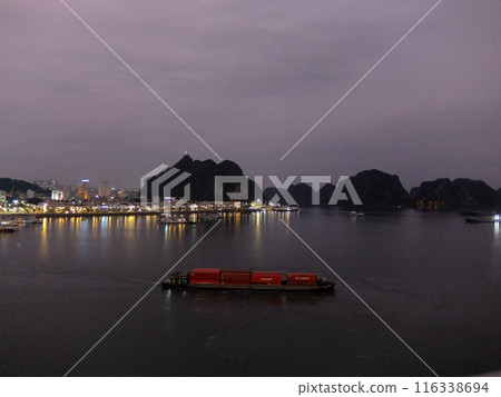 從遊輪上欣賞蔡朗港夜景（下龍灣/越南） 116338694