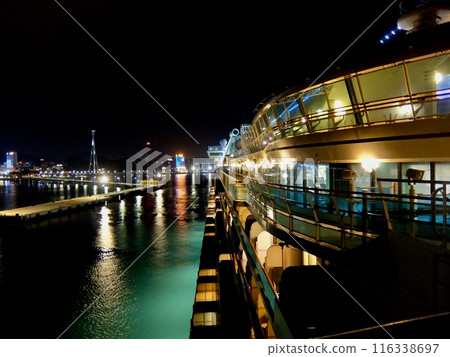 Night view of Cai Lan Port from a cruise ship (Halong Bay/Vietnam) 116338697