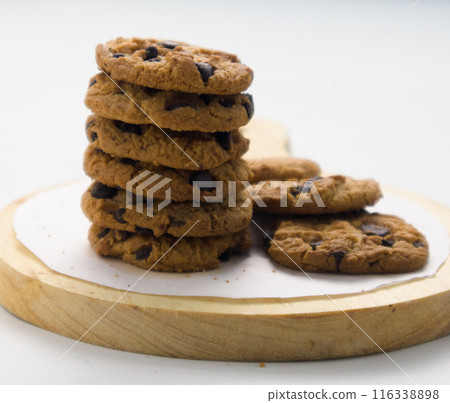 Closeup of a group of assorted cookies. Chocolate chip Closeup of a group of assorted cookies. Chocolate chip 116338898