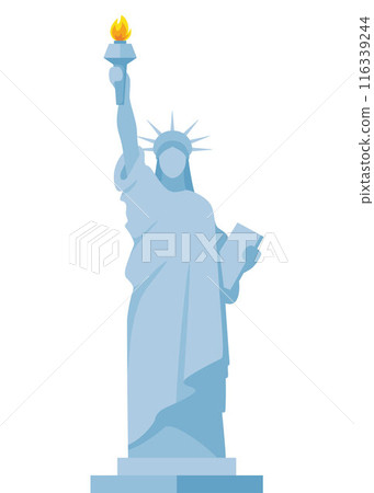 Statue of Liberty icon in flat style isolated on white background. USA country symbol stock vector illustration. 116339244