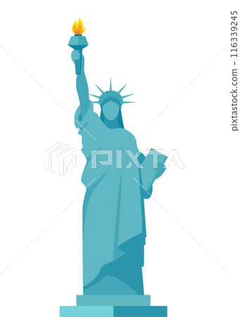 Statue of Liberty icon in flat style isolated on white background. USA country symbol stock vector illustration. Statue of Liberty icon in flat style isolated on white background. USA country symbol stock vector illustration. 116339245
