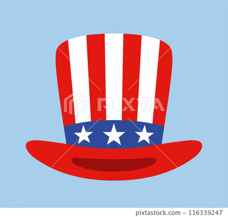 Uncle Sam's hat. United States patriotic symbol icon vector illustration. 116339247