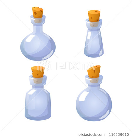 Game potion asset for game set, 3d realistic vector illustration isolated. 116339610