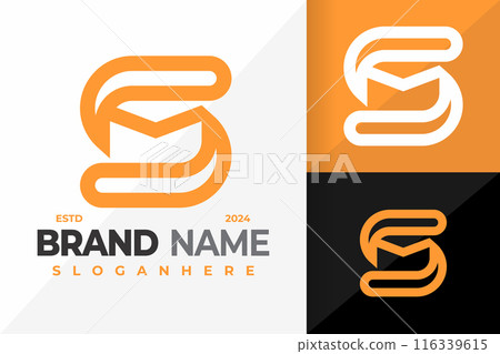 Letter SM Monogram Logo design vector symbol icon illustration 116339615