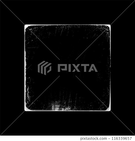 Mock-up of a shabby frame with frayed edges on an isolated background. 116339657