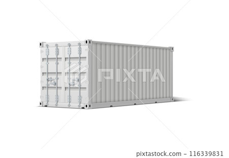Standard loaded iron closed gray container with shadow. 116339831