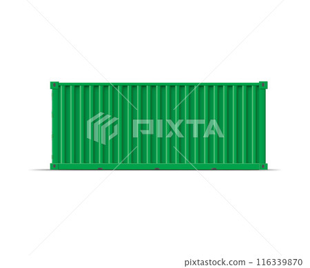 Loaded closed large metal green container. 40 feet. Loaded closed large metal green container. 40 feet. 116339870