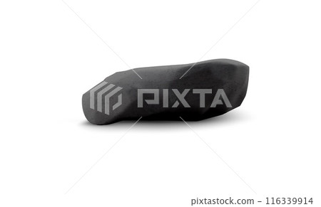 3D black stone podium vector, granite stand for product presentation, realistic marble rock showcase boulder pedestal 116339914