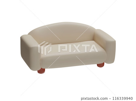 3D white leather sofa. 116339940