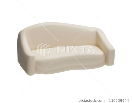 Illustration of a modern beige sofa on an isolated background. 116339944