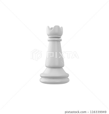 3D vector chess piece, white rook on isolated background. 3D vector chess piece, white rook on isolated background. 116339949