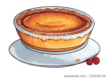 Perfect finale to a lavish meal, indulge in the exquisite delight of Creme Brulee, offering rich custard beneath a caramelized sugar crust for unparalleled enjoyment. AI Generated 116340139