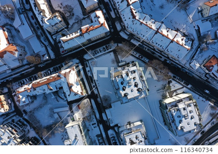 City Winter Snow Aerial Bavaria City Winter Snow Aerial Bavaria 116340734