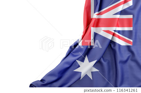 Flag of Australia with empty space on the left. Isolated. 3D Rendering 116341261