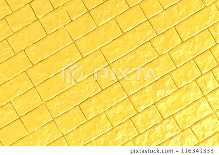 A yellow brick wall. 3D illustration 116341333