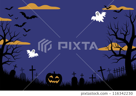 萬聖節背景_向量插畫 (2:3) 116342230