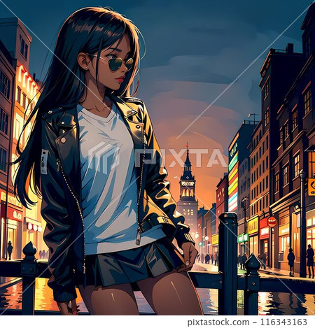 A woman looking at the city 116343163