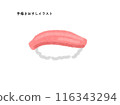 Hand-drawn sushi illustration 116343294