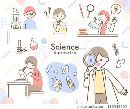 兒童和化學插圖集 116343803