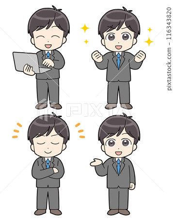 一組擺出各種姿勢的商人 116343820