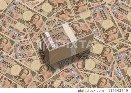 10,000日圓和10,000,000日元新紙幣展開 10,000日圓和10,000,000日元新紙幣展開 116343849