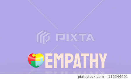 The puzzle heart multicolour  for empathy and teamwork 3d rendering. 116344491