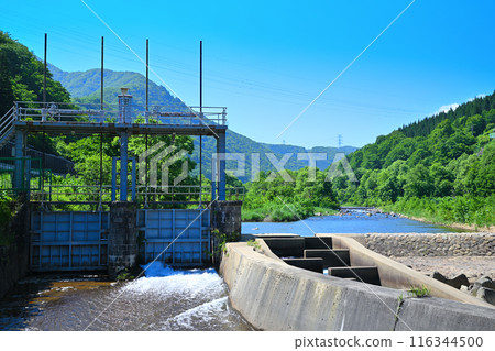 清津川、三玉俁宿附近的山水風景 116344500