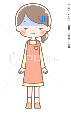 Full body | Pale woman illustration | Apron 116345103