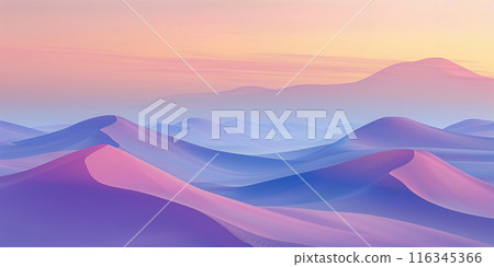 Minimalist pastel desert landscape Minimalist pastel desert landscape 116345366