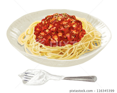 Meat sauce pasta (with fork) 116345399