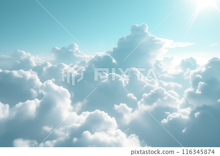 Simple blue sky background AI generated image Simple blue sky background AI generated image 116345874