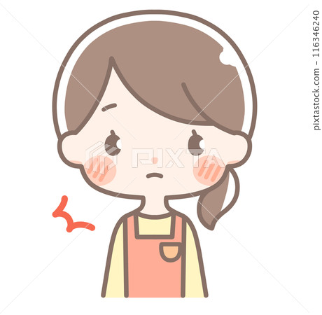 上身|驚訝的女性插畫| 116346240