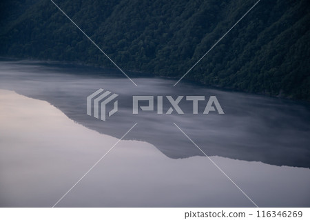 Lake Mashu in the morning glow 116346269