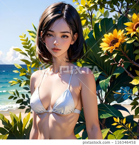 A young woman in a bathing suit 116346458