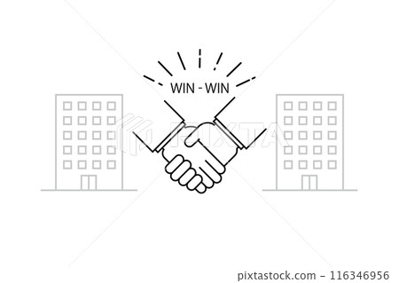 Illustration depicting a win-win transaction 116346956