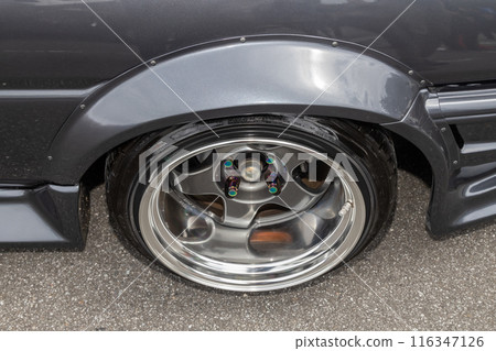 Old wheel of the car 116347126