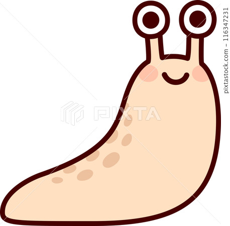 Cute cartoon slug drawing 116347231